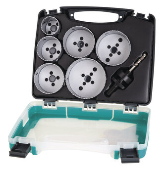 WOLFCRAFT - sada 6 Bi-metalových děrovek elektro 40-86mm + upínací trn