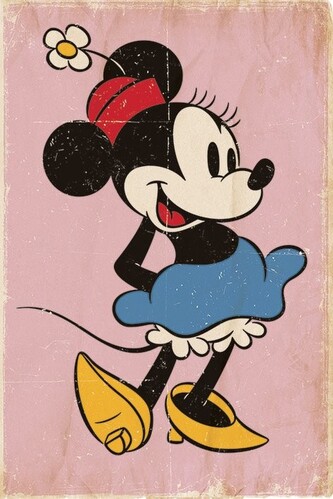 Plakát, Obraz - Minnie Mouse - Retro, 61 × 91.5 cm