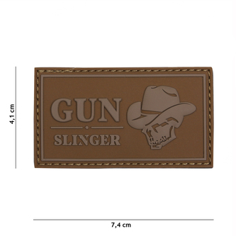 Gumová nášivka 101 Inc nápis Gun Slinger Cowboy - coyote