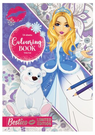 Omalovánková knížka A4, 24 listů - holčičí motivy