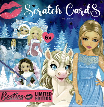 Škrabací obrázky holčičí, 6 ks, velikost 19 x 19 cm