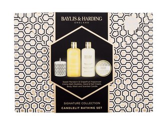Baylis & Harding Sweet Mandarin & Grapefruit sprchový gel 300 ml + pěna do koupele 300 ml + vonná svíčka 60 g + krém na ruce a nehty 50 ml