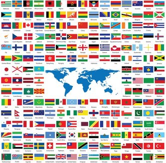 YAZZ Čtvercové puzzle Vlajky 1023 dílků