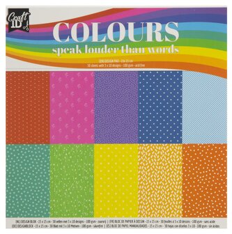 Designový papír, 15x15 cm, 20 listů, 100 gms - Colours