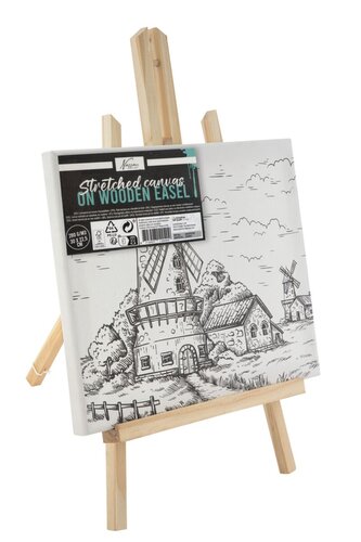 Malování na plátno 30x22,5 cm, dřevěný stojan - mlýn