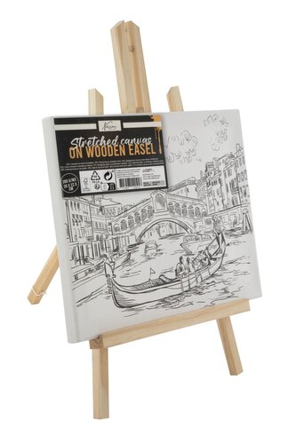 Malování na plátno 30x22,5 cm, dřevěný stojan - gondola