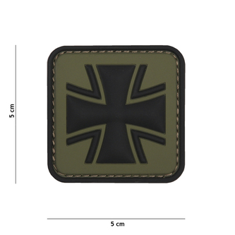 Gumová nášivka 101 Inc German Cross - olivový