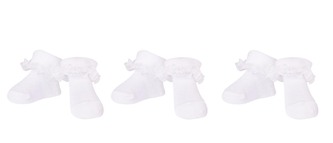 SCORPIO SKA-0119 Skarpety niemowlęce z falbanką na bucik białe 0-3 m