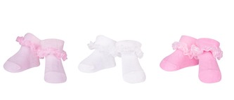 SCORPIO SKA-0119 Skarpety niemowlęce z falbanką na bucik mix 0-3 m