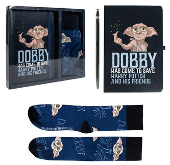 Dárkový set Harry Potter: Dobby (A5 blok - propiska - ponožky|velikost ponožek EU 38-45)