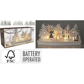 Vánoční dekorace vesnice 45 cm LED 3ASS (F7) KO-GR9121590