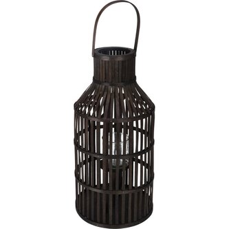 Lucerna na svíčku 22 x 58 cm dřevo hnědá KO-435105530