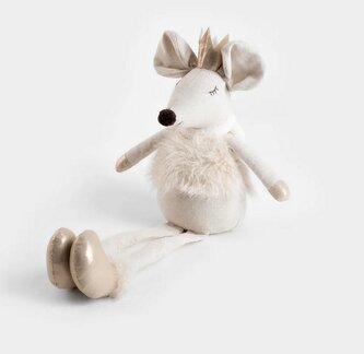 Vánoční figurka DIXIE | béžová sedící myška 45 cm  705434 Homla