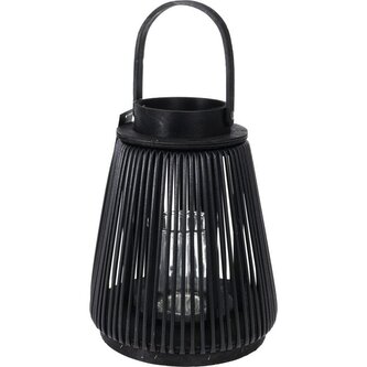 Lucerna dřevěná 20 x 25 cm černá KO-AAE441180