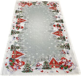 Vánoční ubrus - běhoun na stůl SNOWMEN FAMILY 50x100 cm Mybesthome
