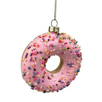 OZDOBA VÁNOČNÍ DONUT 9,5X3,3X11CM SKLO