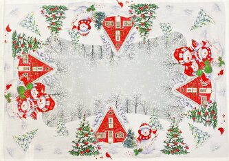 Vánoční dekorační ozdobný ubrousek SNOWMEN FAMILY 32x45 cm Mybesthome