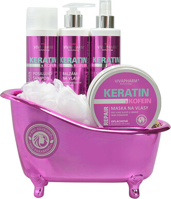 Vivaco Dárkové balení Keratin v dekorativní vaničce
