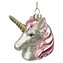 OZDOBA VÁNOČNÍ JEDNOROŽEC 8X5X9CM SKLO