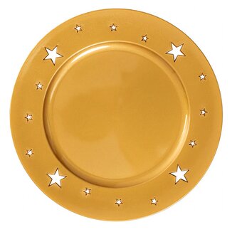 Dekorativní plastový podnos | se zlatými hvězdami | 33 cm | 837710 Homla