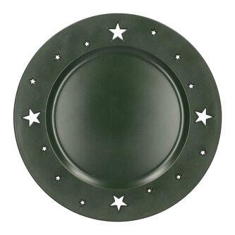 Dekorativní plastový podnos | s hvězdami zelený | 33 cm | 979600 Homla