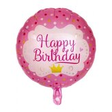 Balon foliowy Happy Birthday różowy