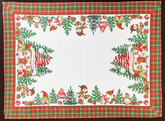 Vánoční dekorační ozdobný ubrousek XMAS HOUSE 32x45 cm Mybesthome