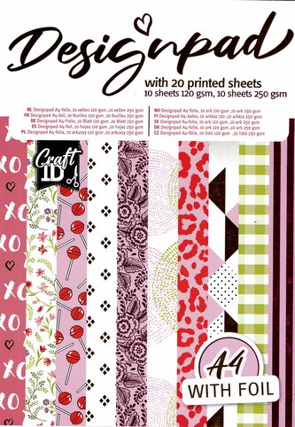 Designový papír A4, 120-250g/m2,20 listů-růžový