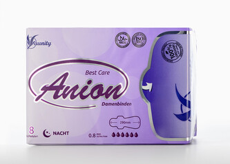 Aunity Noční super absorpční hygienická vložka uvolňující anionty