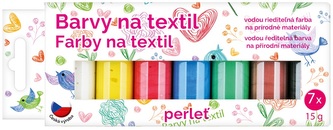 Barvy na textil světlý, sada perleť 7 x 15 g + šablony