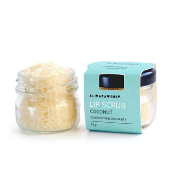Almara soap LIP SCRUB | COCONUT Cukrový peeling na rty s vůní kokosu 25 g.