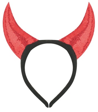 Čertovské rohy na čelence třpytivé, červené