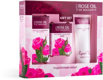 BioFresh Dárková sada - kosmetika s růžovým olejem - denní krém 30 ml, mýdlo 50 gr. a sprchový gel 75 ml