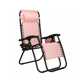 Zahradní polohovací křeslo SPRINGOS ZERO GRAVITY světle růžové