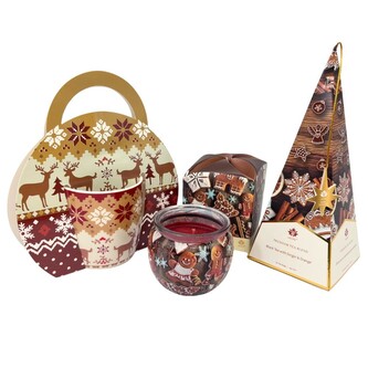 ARÔME Vánoční dárkový set - hrnek, čaj a svíčka Perníčky