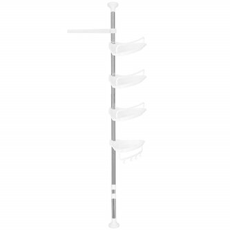 Teleskopická rohová polička do koupelny, bílá SPRINGOS HA5176