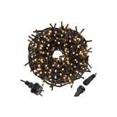 LED łańcuch świetlny - 19,5m, 300 LED, IP44, ciepła biała + błyski