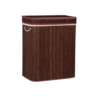 Koš na prádlo 100l třídílný SPRINGOS BAMBUS tmavě hnědý