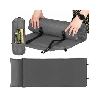 Samonafukovací karimatka s polštářem 186x53x2,5 cm, šedá SPRINGOS ROVER