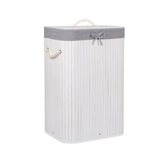 Koš na prádlo 72l SPRINGOS BAMBOO šedý
