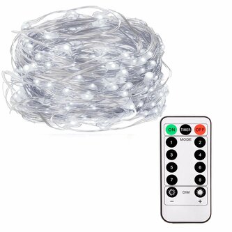 LED řetěz Nano - 10m, 100LED, 8 funkcí, ovladač, 3xAA, IP44, studená bílá LED řetěz Nano - 10m, 100LED, 8 funkcí, ovladač, 3xAA, IP44, studená bílá