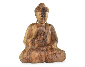 Dřevěná soška Buddha 25 cm natural - Vitarka mudra - učení - var. B