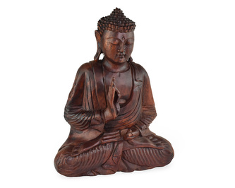 Dřevěná soška Buddha 40 cm tmavá - Vitarka mudra - učení