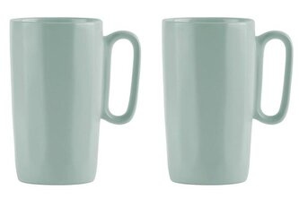 Vialli Design Sada 2 keramických hrnků, 330 ml, mint, FUORI 30114