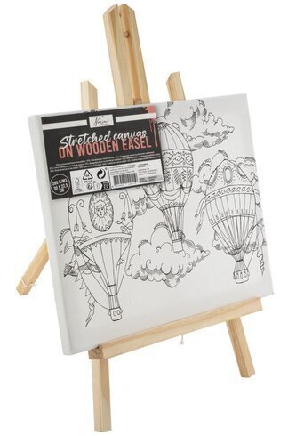 Malování na plátno 30x22,5 cm, dřevěný stojan - balóny