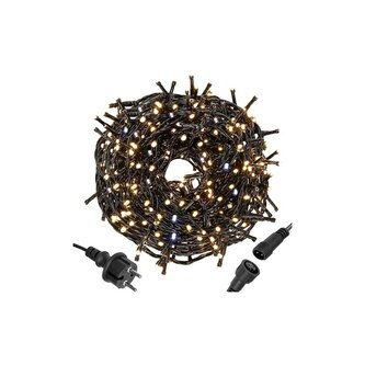 Łańcuch świetlny LED - 31,5 m, 500 LED, IP44, ciepła biel + błyski