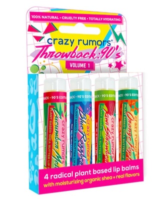Set balzámů na rty THROWBACK 90s 4ks Crazy Rumors
