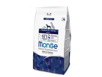 MONGE DOG Medium Adult Kuře, rýže 3kg, 26/13,5