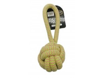 Přetahovadlo s proplátaným míčkem ŽLUTÉ 23cm (50/1)