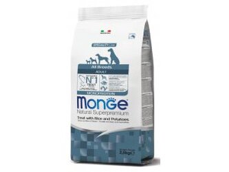 MONGE DOG Pstruh, rýže, brambor 2,5kg, 28/15